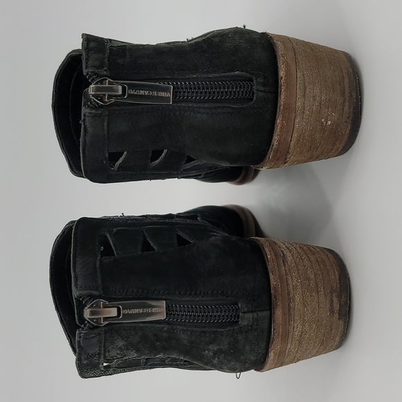 Vince Camuto Prestetta Ankle Boots Booties Pointed Toe Suede Cutout Side Black - Picture 6 of 12